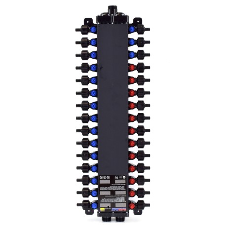 Viega 30-Port, 1/2" PEX Crimp ManaBloc Manifold, (12) Hot, (18) Cold
