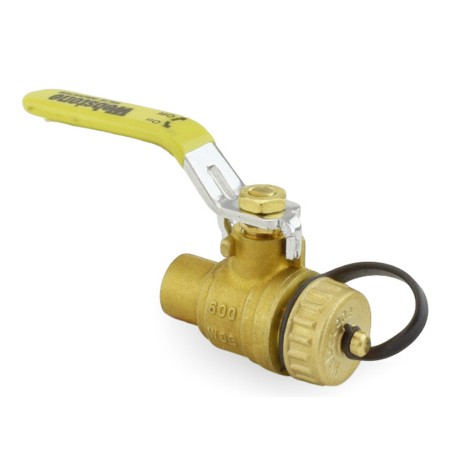 Webstone Valves 1/2" Sweat x 3/4" Garden Hose Ball Valve, Full Port (Lead-Free)