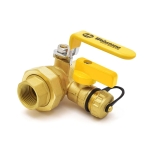 3/4" Sweat (Solder) x NPT Threaded Union Brass Ball Valve w/ Hose Drain, Full Port