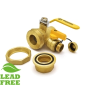 Webstone Valves 1-1/4" Sweat (Solder) x NPT Threaded Union Brass Ball Valve w/ Hose Drain, Full Port (Lead-Free) - Image 3