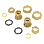 Grundfos 7/8" OD Compression Bronze Union Isolation Valves (Pair) for 3/4" Copper Pipe, GU125 - Image 2