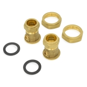 Grundfos 7/8" OD Compression Bronze Union Isolation Valves (Pair) for 3/4" Copper Pipe, GU125 - Image 1