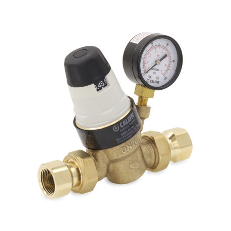 Caleffi 3/4" FNPT Union, PresCal Pressure Reducing Valve w/ Gauge, 15-90 psi (Lead-Free)