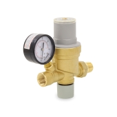 Caleffi 1/2" MNPT Union x FNPT, AutoFill Pressure Reducing Boiler Fill Valve w/ Pressure Gauge - Image 2