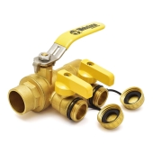 Webstone Valves 1" Sweat (Solder) Purge & Fill Ball Valve w/ Hose Drains - Image 2