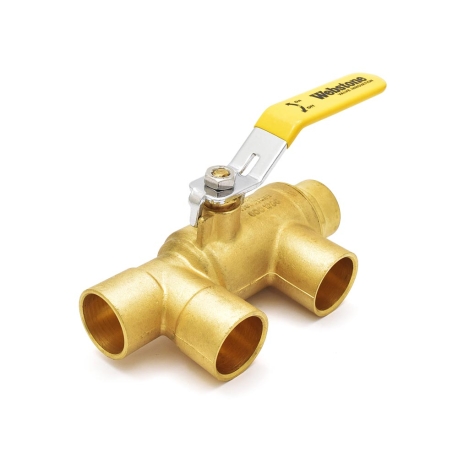 Webstone Valves 1" x 1" Sweat (Solder) Primary/Secondary Purge Tee