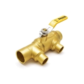 Webstone Valves 1-1/4" x 3/4" Sweat (Solder) Primary/Secondary Purge Tee - Image 1