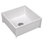 Mustee 24" x 24" x 10" Floor Mop Sink/Basin, DuraStone Fiberglass, Flock White - Image 1