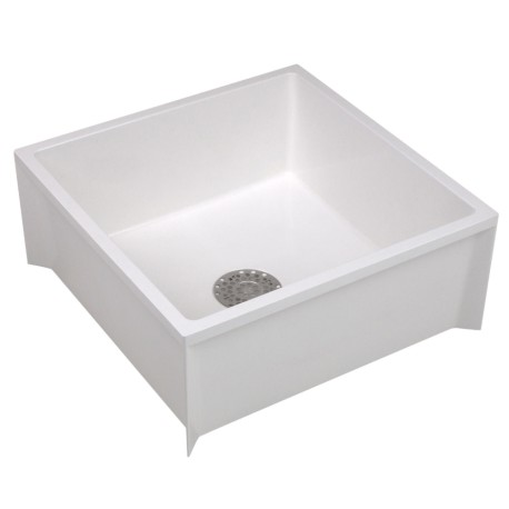 Mustee 24" x 24" x 10" Floor Mop Sink/Basin, DuraStone Fiberglass, Flock White