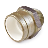 Sioux Chief 1-1/4" PVC x 1-1/4" MIP (Male Threaded) Brass Adapter, Lead-Free - Image 1