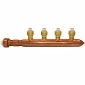 Sioux Chief 4-port Copper Manifold with 1/2" Push-to-Connect Branches, 3/4" x Closed - Image 1