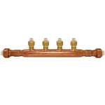 4-port Copper Manifold with 1/2" Push-to-Connect Branches, 3/4" x Open