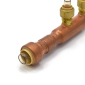 Sioux Chief 4-port Copper Manifold with 1/2" Push-to-Connect Branches, 3/4" x Open - Image 2