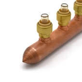 Sioux Chief 6-port Copper Manifold with 1/2" Push-to-Connect Branches, 3/4" x Closed - Image 2