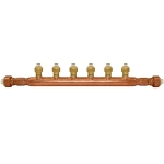 6-port Copper Manifold with 1/2" Push-to-Connect Branches, 3/4" x Open