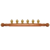 Sioux Chief 6-port Copper Manifold with 1/2" Push-to-Connect Branches, 3/4" x Open - Image 1