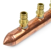 Sioux Chief 4-branch 1/2" PEX-A (F1960) Copper Manifold, 3/4" Male Sweat x Closed, LF - Image 2
