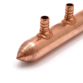 Sioux Chief 4-port Copper Manifold with 1/2" PEX branches, 3/4" PEX x Closed - Image 2