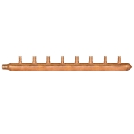 8-port Copper Manifold with 1/2" PEX branches, 3/4" PEX x Closed
