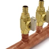 Sioux Chief 5-port Copper Manifold with 1/2" PEX Valves, 3/4" PEX x Open - Image 3