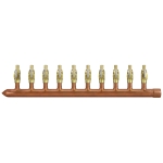 10-port Copper Manifold with 1/2" PEX Valves, 1" Sweat, Closed, Left-Hand