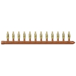 12-port Copper Manifold with 1/2" PEX Valves, 1" Sweat, Closed, Right-Hand