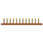 12-port Copper Manifold with 1/2" PEX Valves, 1" Sweat, Closed, Left-Hand