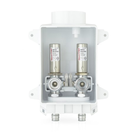 Sioux Chief Ox Box ONE Washing Machine Outlet Box w/ Water Hammer Arrestors, 1/2" PEX-A (F1960), Lead-Free