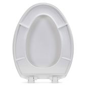Bemis Bemis 7300SL (White) Hospitality Plastic Soft-Close Elongated Toilet Seat - Image 4