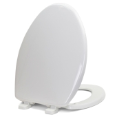Bemis Bemis 7300SL (White) Hospitality Plastic Soft-Close Elongated Toilet Seat - Image 1