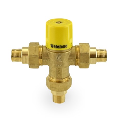 Webstone Valves 1/2" Union Male Threaded Mixing Valve (Lead-Free), 95-131F