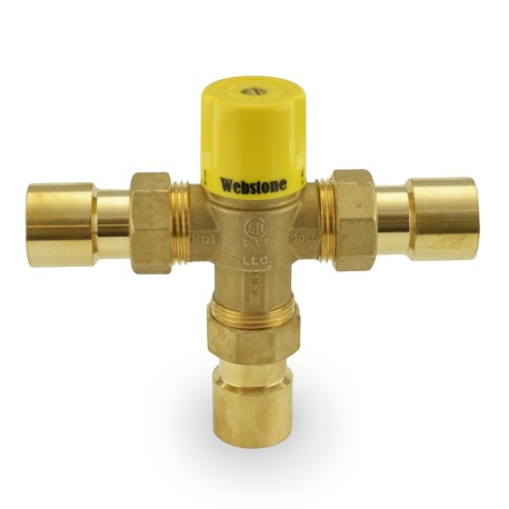 Webstone Valves 1" Union Sweat Mixing Valve (Lead-Free), 95-131F
