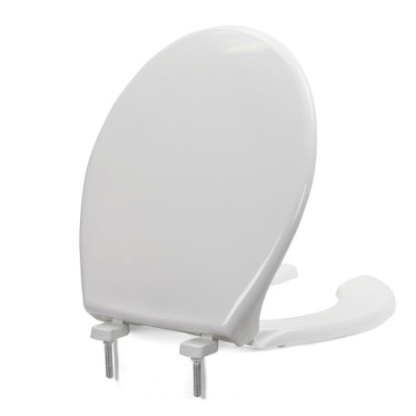 Bemis Bemis 7750TDG (White) Hospitality Plastic Round Toilet Seat w/ DuraGuard, Heavy-Duty