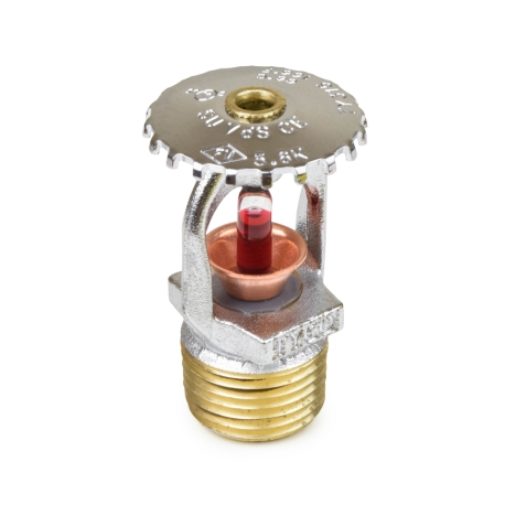 Tyco TY-B Upright Fire Sprinkler Head, Standard Response, K=5.6, Chrome Plated Brass, 155°F, 1/2" NPT