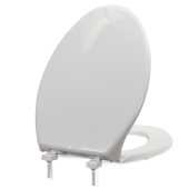 Bemis Bemis 7800TDG (White) Hospitality Plastic Elongated Toilet Seat w/ DuraGuard, Heavy-Duty - Image 1