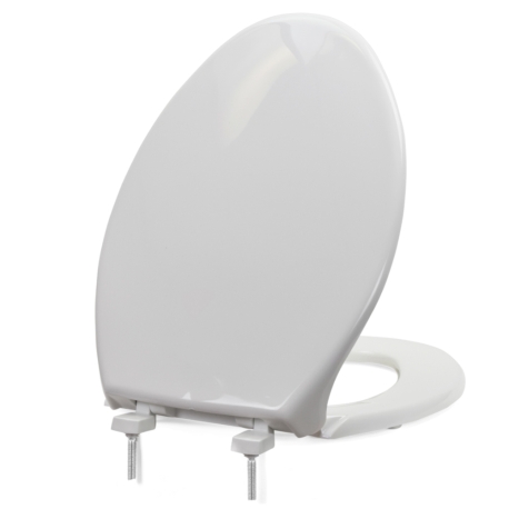 Bemis Bemis 7800TDG (White) Hospitality Plastic Elongated Toilet Seat w/ DuraGuard, Heavy-Duty