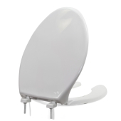 Bemis Bemis 7850TDG (White) Hospitality Plastic Elongated Toilet Seat w/ DuraGuard, Heavy-Duty - Image 1