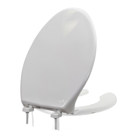Bemis Bemis 7850TDG (White) Hospitality Plastic Elongated Toilet Seat w/ DuraGuard, Heavy-Duty