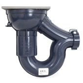 Sioux Chief WeldOne 2" PVC Integral Trap Floor Drain w/ Square Stainless Steel Strainer & Rim - Image 2