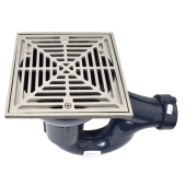 Sioux Chief WeldOne 2" PVC Integral Trap Floor Drain w/ Square Stainless Steel Strainer & Rim - Image 5