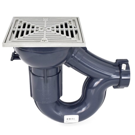 Sioux Chief WeldOne 2" PVC Integral Trap Floor Drain w/ Square Stainless Steel Strainer & Rim