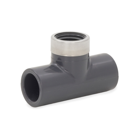 Spears 1/2" PVC (Sch 80) Tee (Socket x Socket x FIPT), Special Reinforced