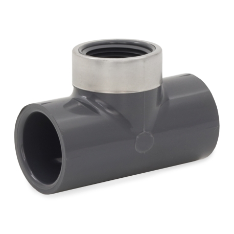 Spears 1" PVC (Sch 80) Tee (Socket x Socket x FIPT), Special Reinforced