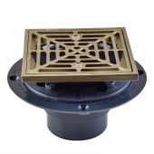 Sioux Chief Square PVC Shower Tile/Pan Drain w/ Brushed Bronze Strainer, 2" Hub x 3" Inside Fit (less test plug) - Image 2