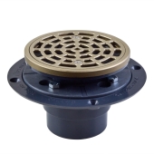 Sioux Chief Round PVC Shower Tile/Pan Drain w/ Brushed Bronze Strainer, 2" Hub x 3" Inside Fit (less test plug) - Image 2