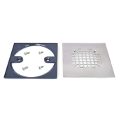 Sioux Chief Round-To-Square Adapter for 821-T200(P) Drain w/ Snap-in SATIN St. Steel Strainer - Image 2