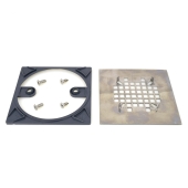 Sioux Chief Round-To-Square Adapter for 821-T200(P) Drain w/ Snap-in SATIN St. Steel Strainer - Image 3