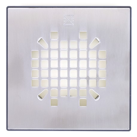 Sioux Chief Round-To-Square Adapter for 821-T200(P) Drain w/ Snap-in SATIN St. Steel Strainer