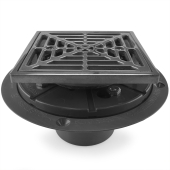 Sioux Chief Square PVC Shower Tile/Pan Drain w/ Polished Steel Strainer, 2" Hub x 3" Inside Fit - Image 2