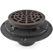 Sioux Chief Round PVC Shower Tile/Pan Drain w/ Oil Rubbed Bronze Strainer, 2" Hub x 3" Inside Fit - Image 2